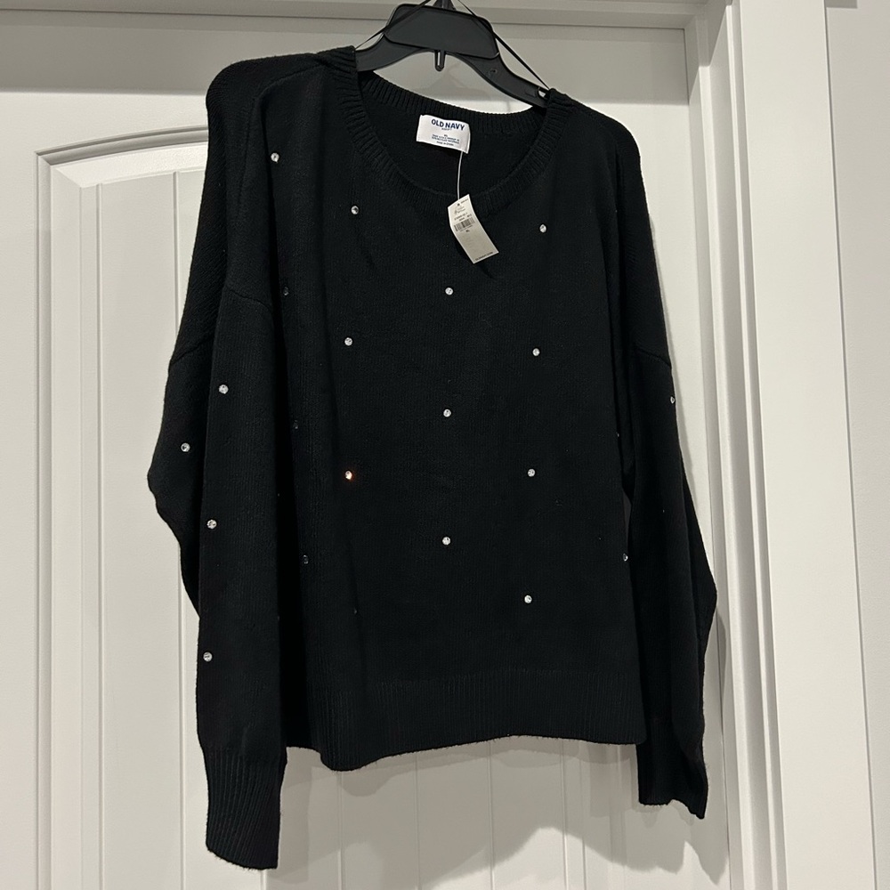 Black Sweater with Embellishments by Old Navy